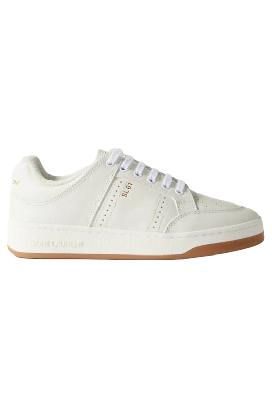 SL61 Logo-Print Smooth and Textured-Leather Sneakers