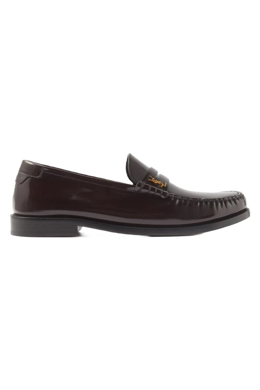 Le Loafer YSL-logo Burgundy Leather Loafers