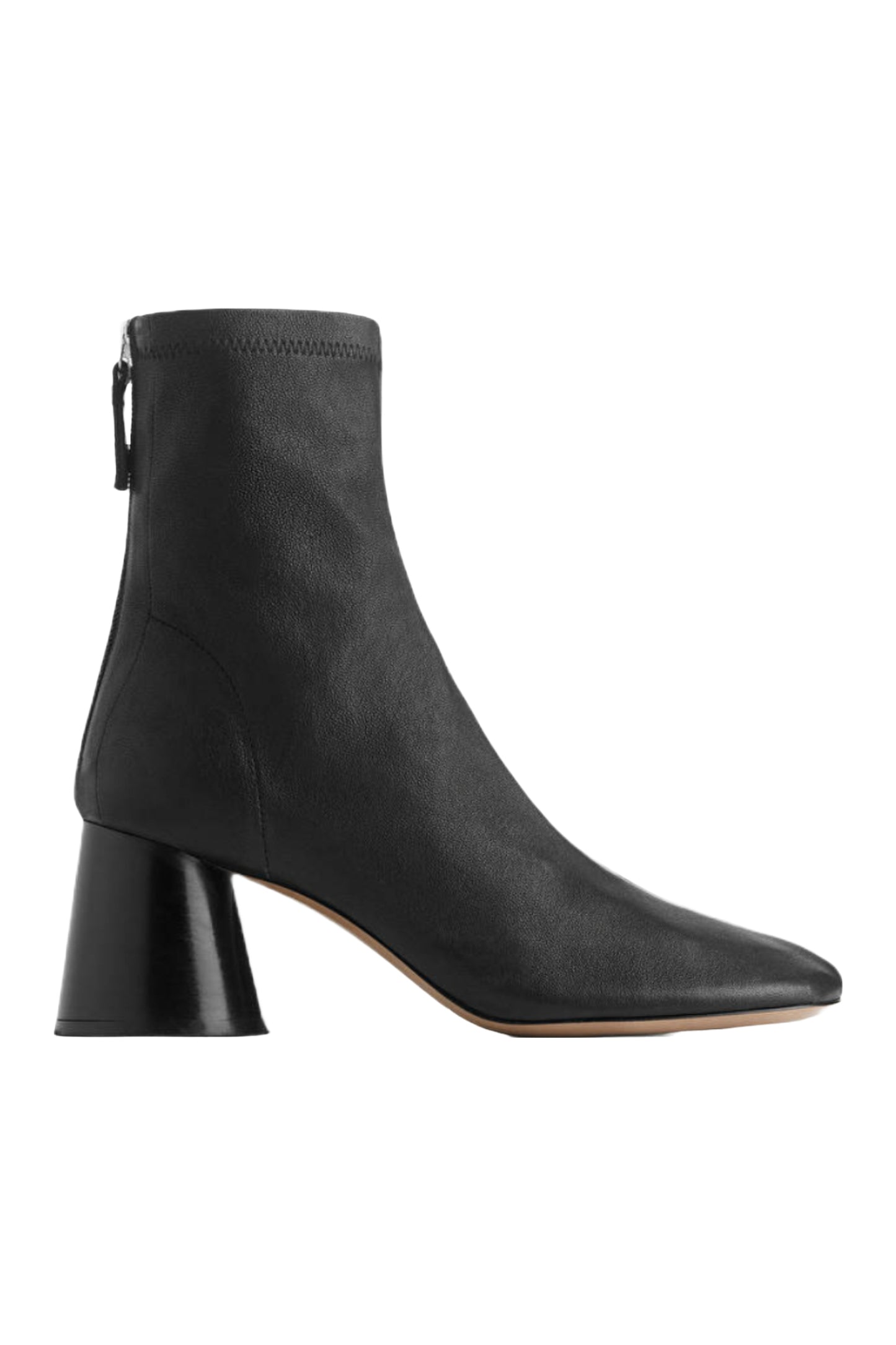 Stretch-Leather Black Sock Boots