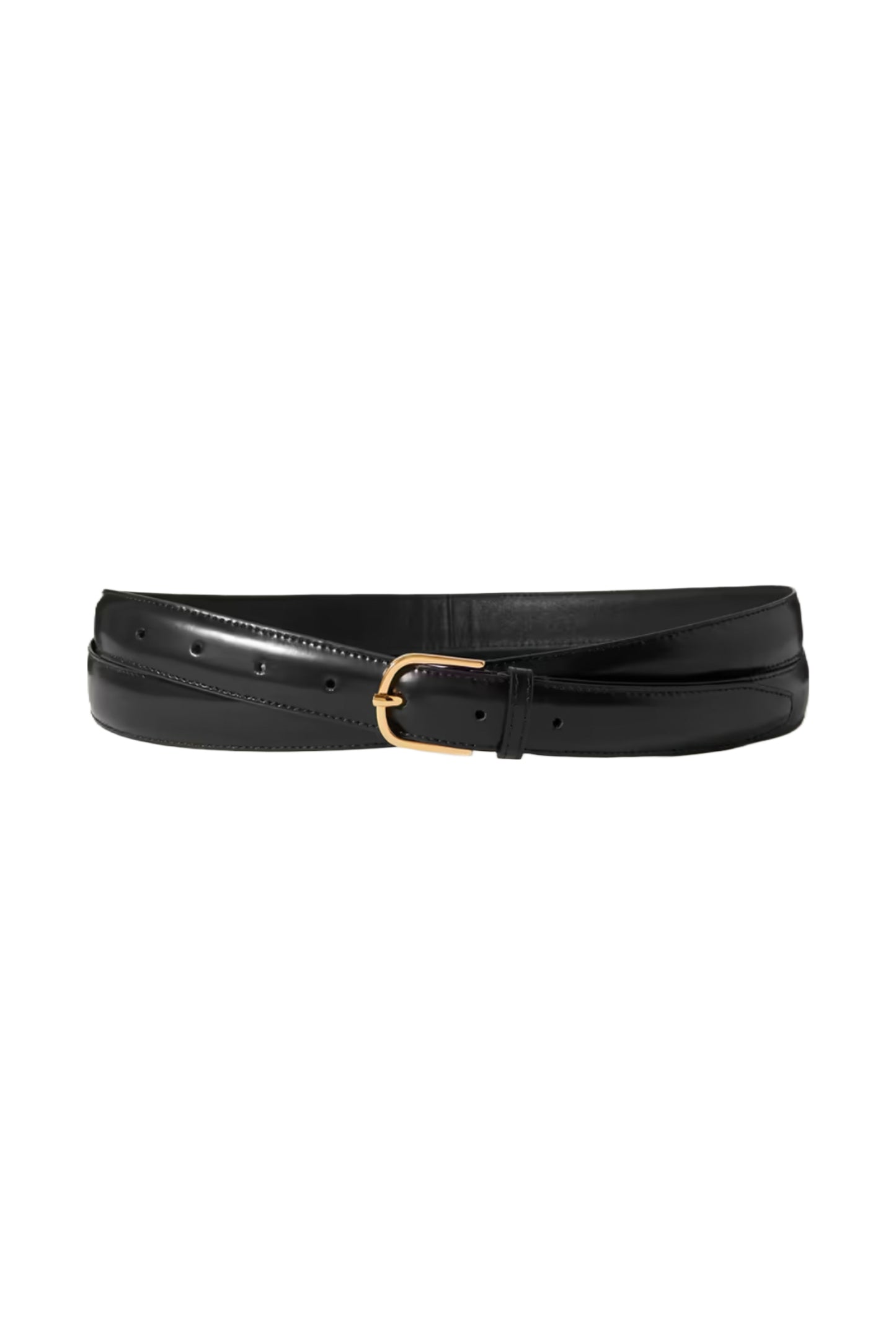 Glossed-Leather Black Belt