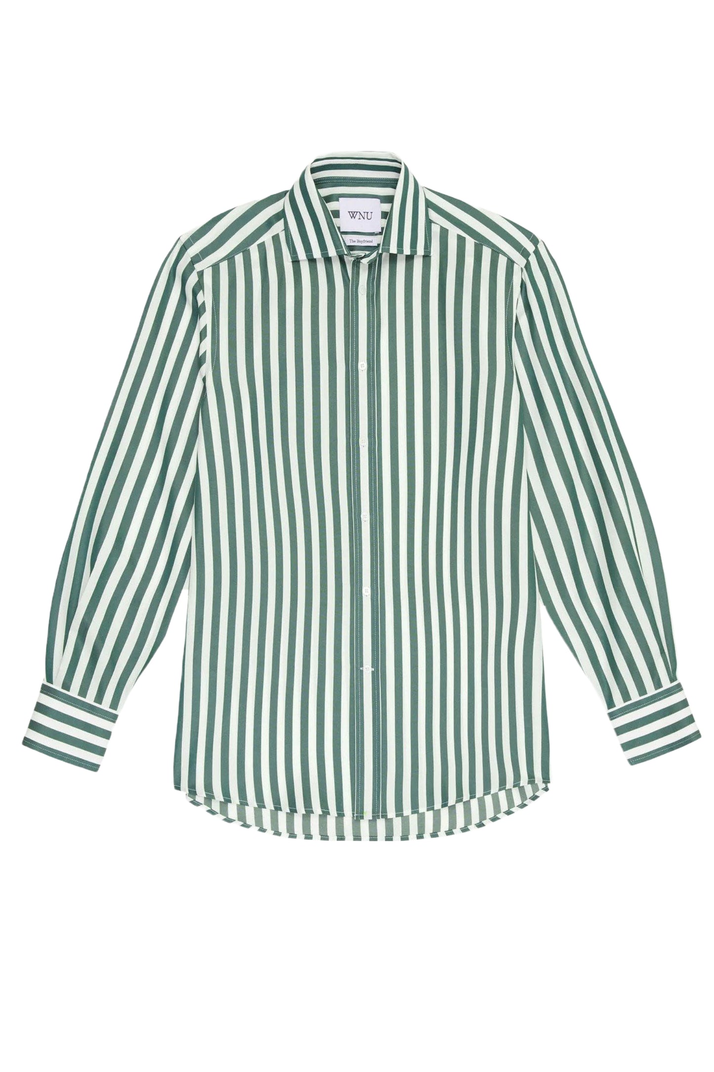 The Boyfriend: Tencel, Forest Green Stripe