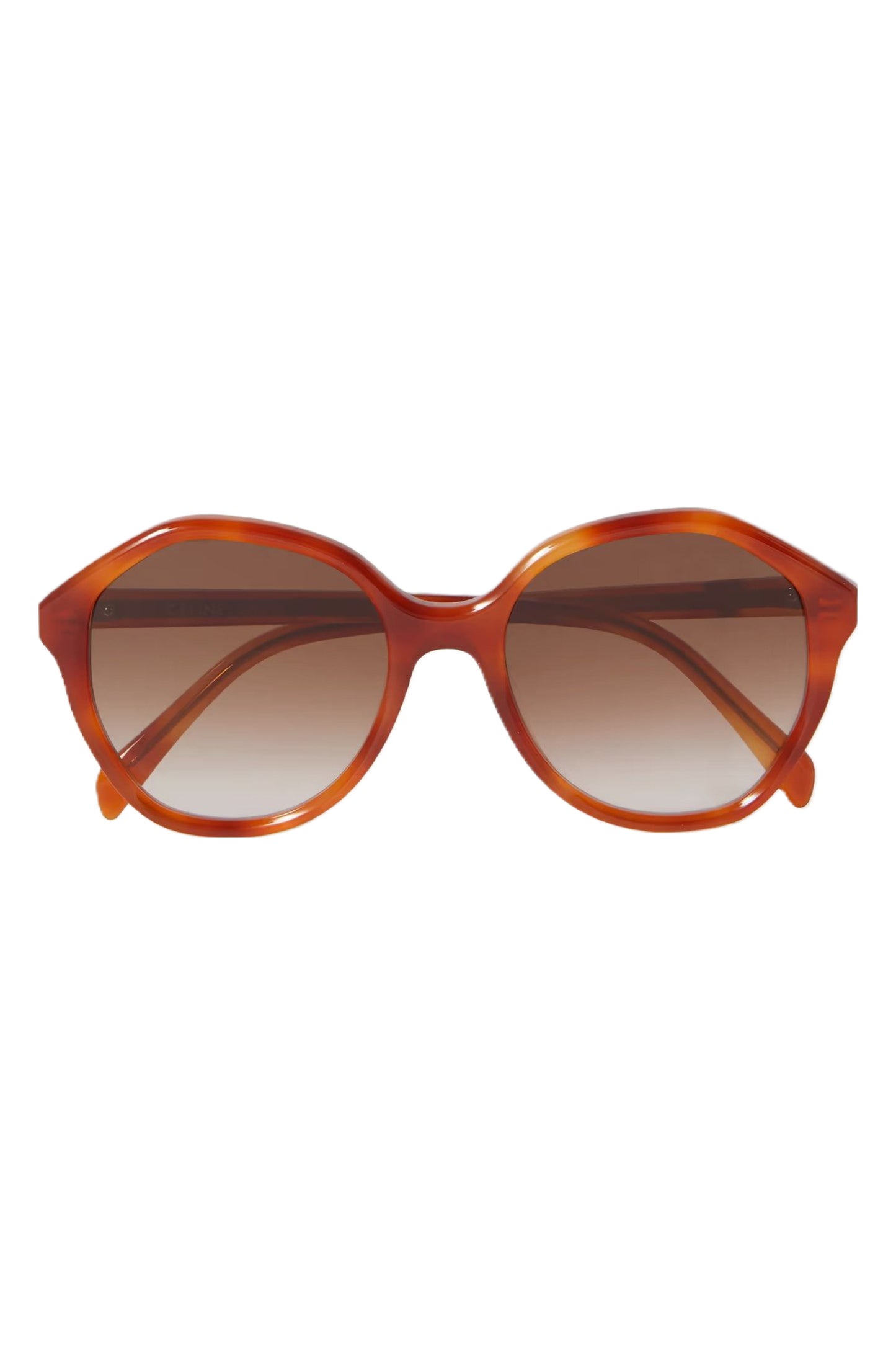 Tortoise Oversized Round-Frame Acetate Sunglasses