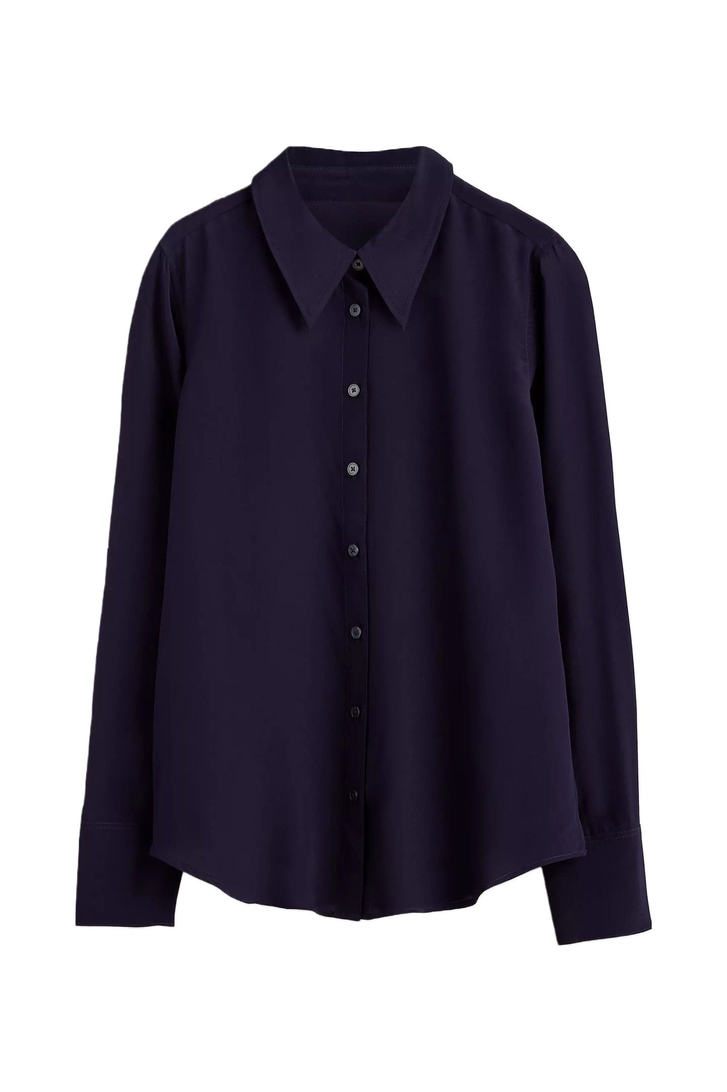 Navy Silk Shirt