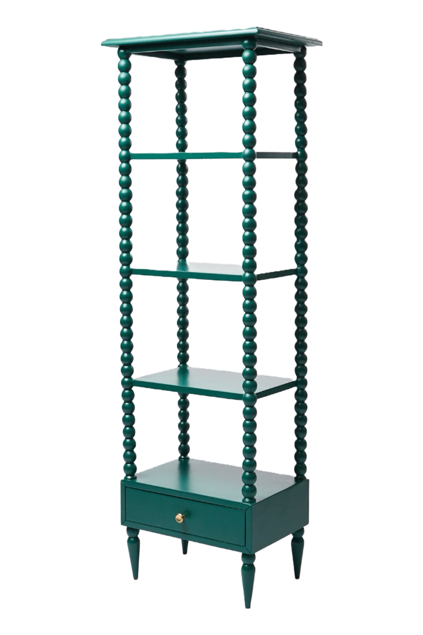 Parker Bobbin Green Acacia Wood Storage Shelves