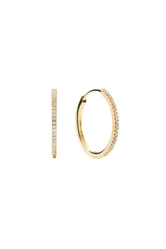 Pavé Diamond Medium Hoops