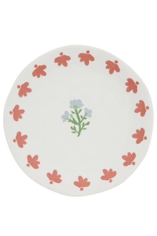 Flora Fine China Side Plate, 20cm, Blue/Multi