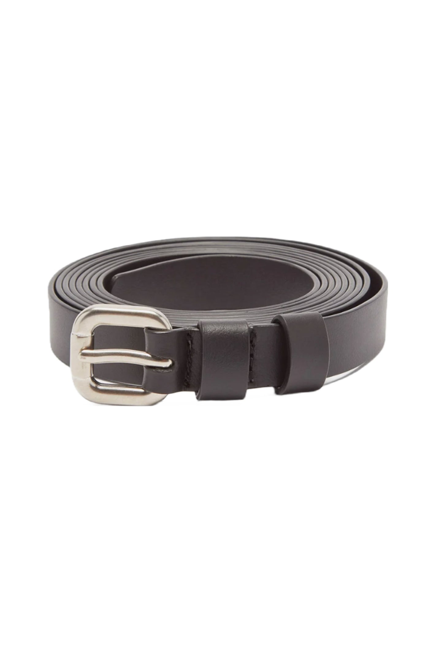 Black Thin Wrap Nappa-leather Belt