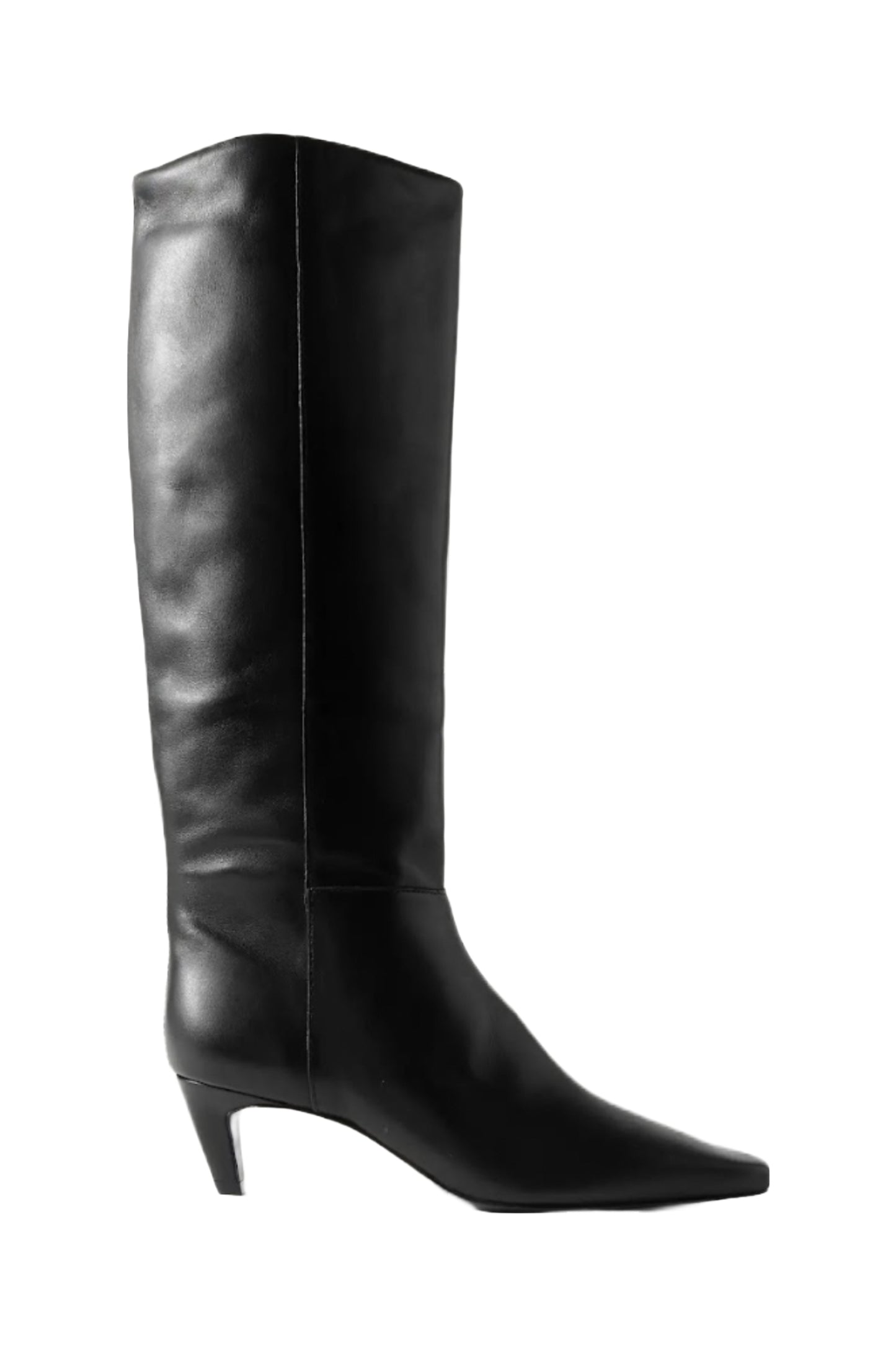 Remy Black Leather Knee Boots