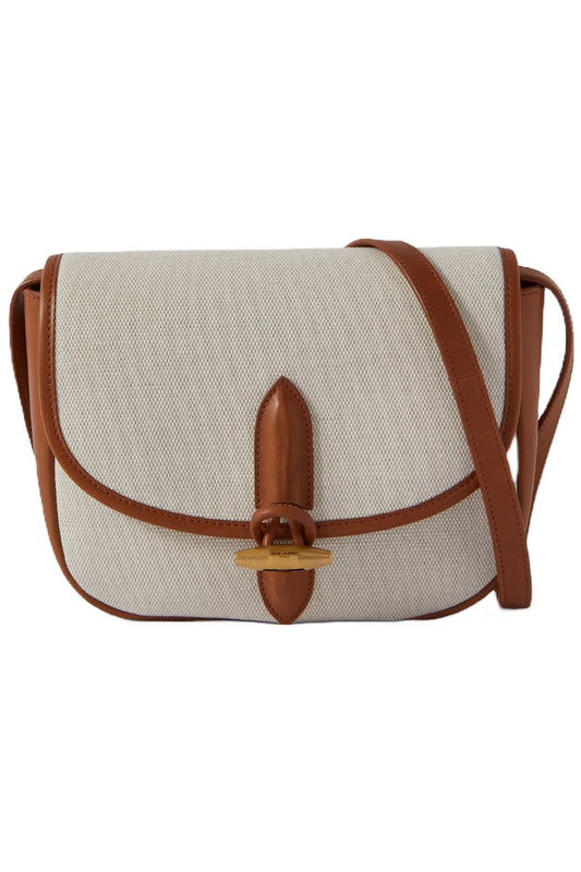 Le Caban Leather-trimmed Canvas Shoulder Bag