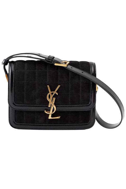 Solferino YSL-plaque Quilted-suede Shoulder Bag