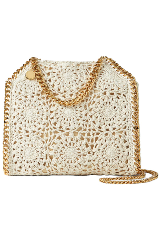 Falabella Mini Chain-embellished Crocheted Cotton Shoulder Bag