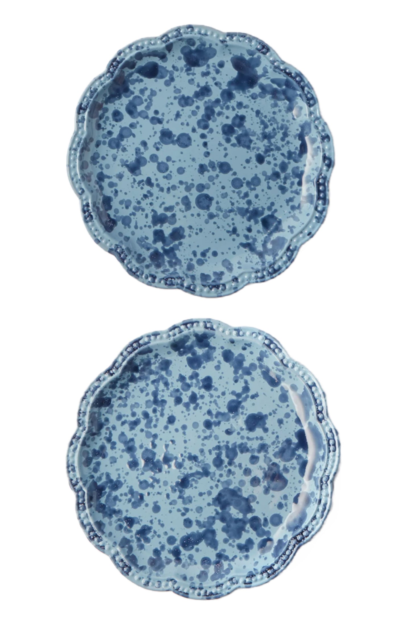 Set Of Two Speckled Glazed-ceramic Dinner Plates