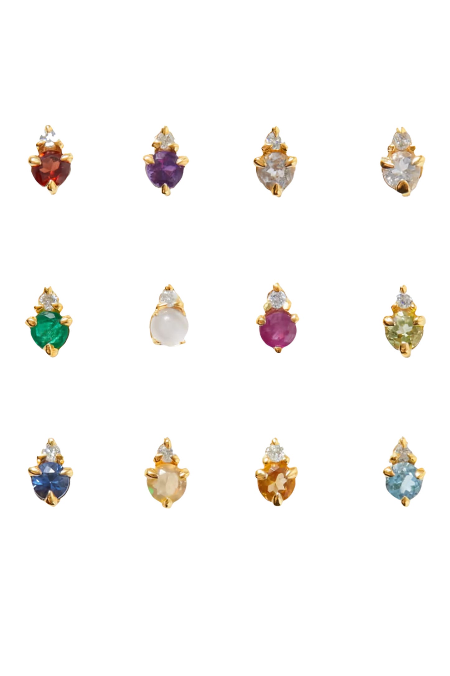 Birthstone Gold Multi-stone Single Earring