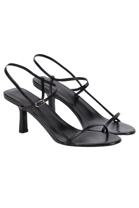 Bare Black Leather Sandals