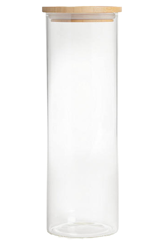 Tall Glass Storage Jar with Bamboo Lid