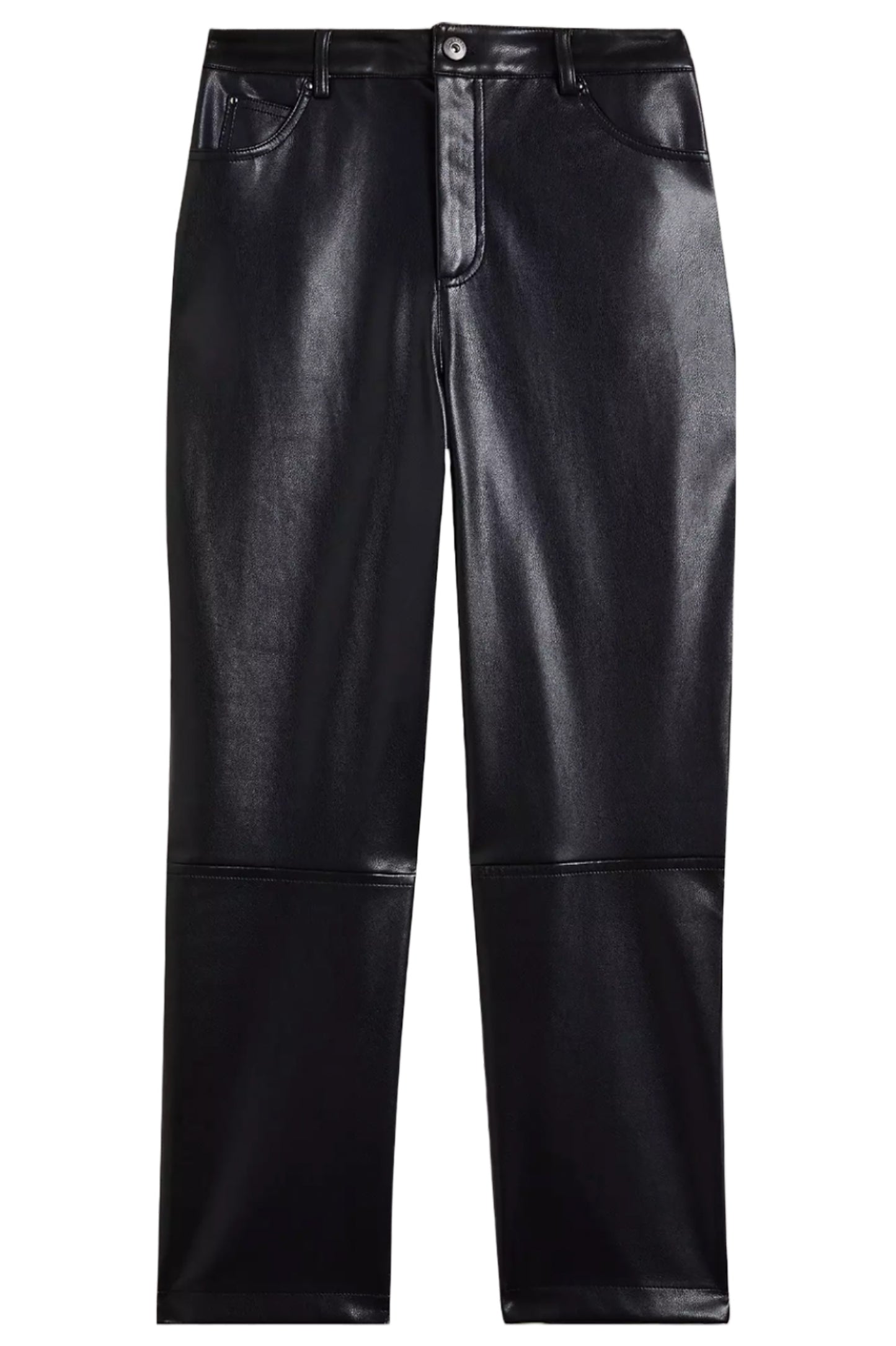 Plaider Faux Black Leather Trousers