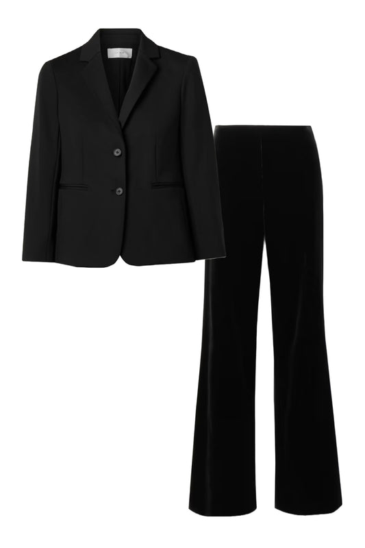 Brentwood Blazer and Padma Silk-blend Velvet Straight-leg Pants