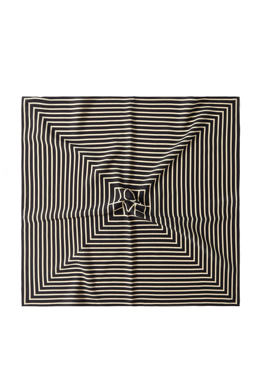 Monogram Stripe-Print Silk Scarf