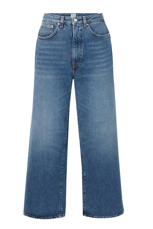 Cropped Organic High-Rise Wide-Leg Jeans