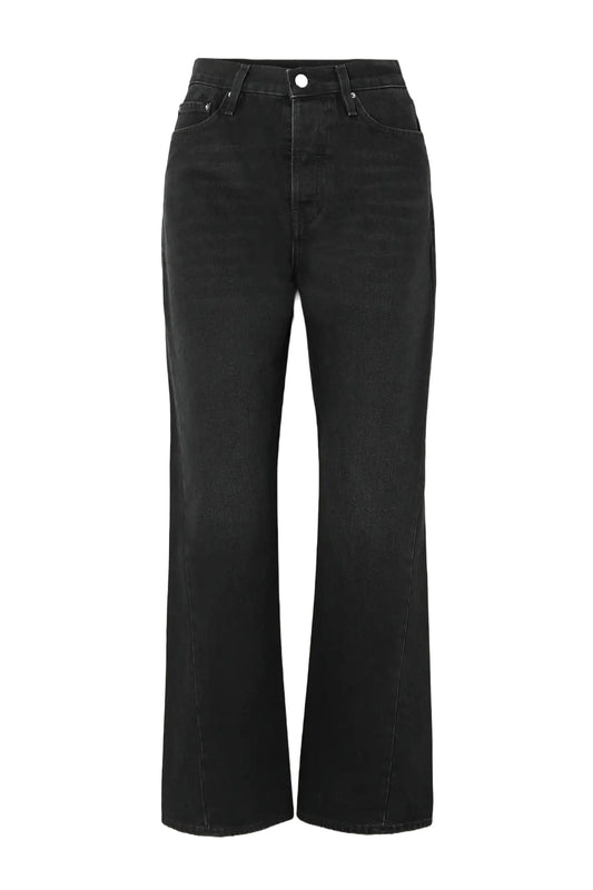 Twisted Seam High-Rise Straight-Leg Jeans