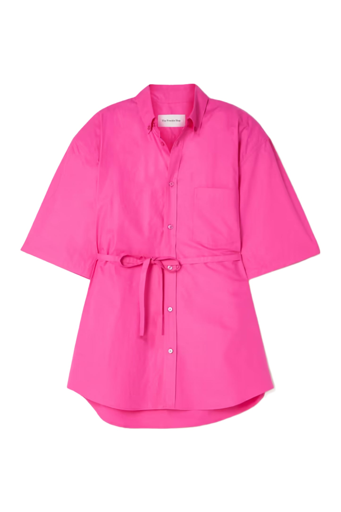 Udine Oversized Belted Cotton-poplin Shirt