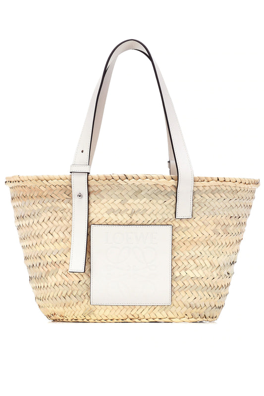 Medium Leather-Trimmed Basket Tote