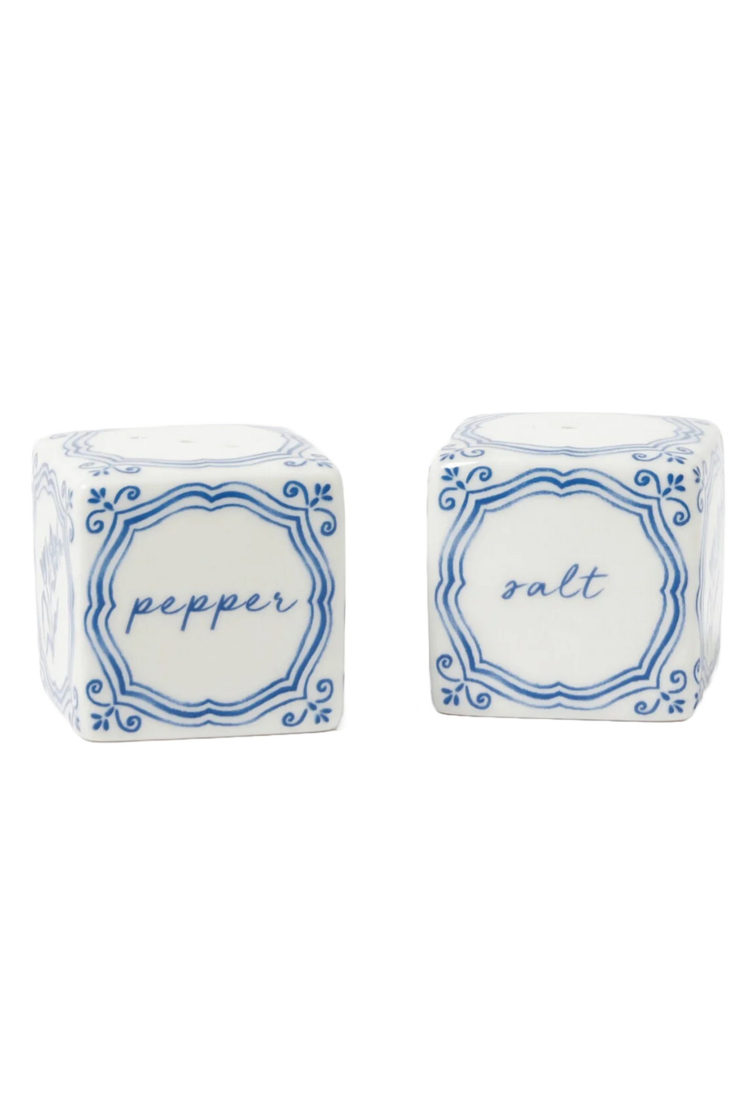 Floral Cube Salt & Pepper Shakers