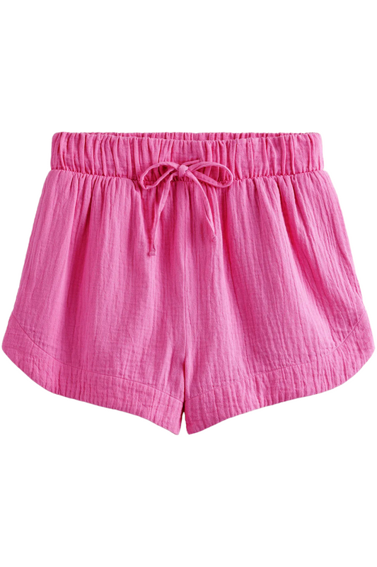 Tie Waist Cheesecloth Shorts