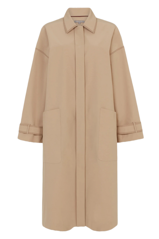 Sand Organic Cotton And Recycled Polyester Duster Coat