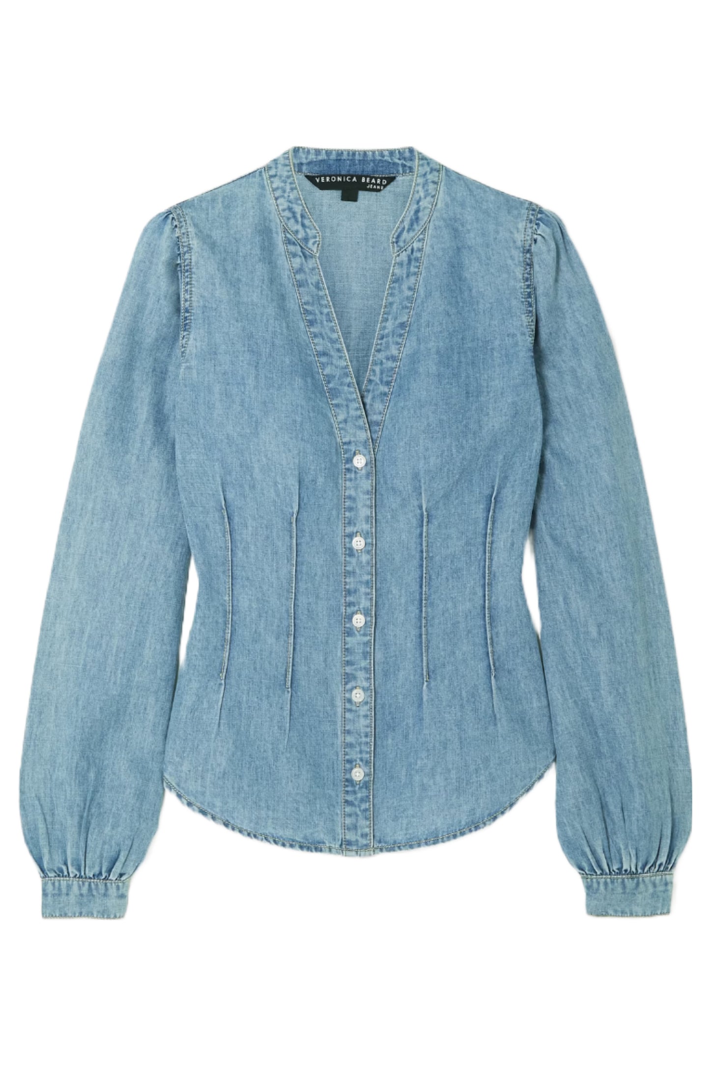 Sedona Cotton Lyocell-Blend Chambray Blouse