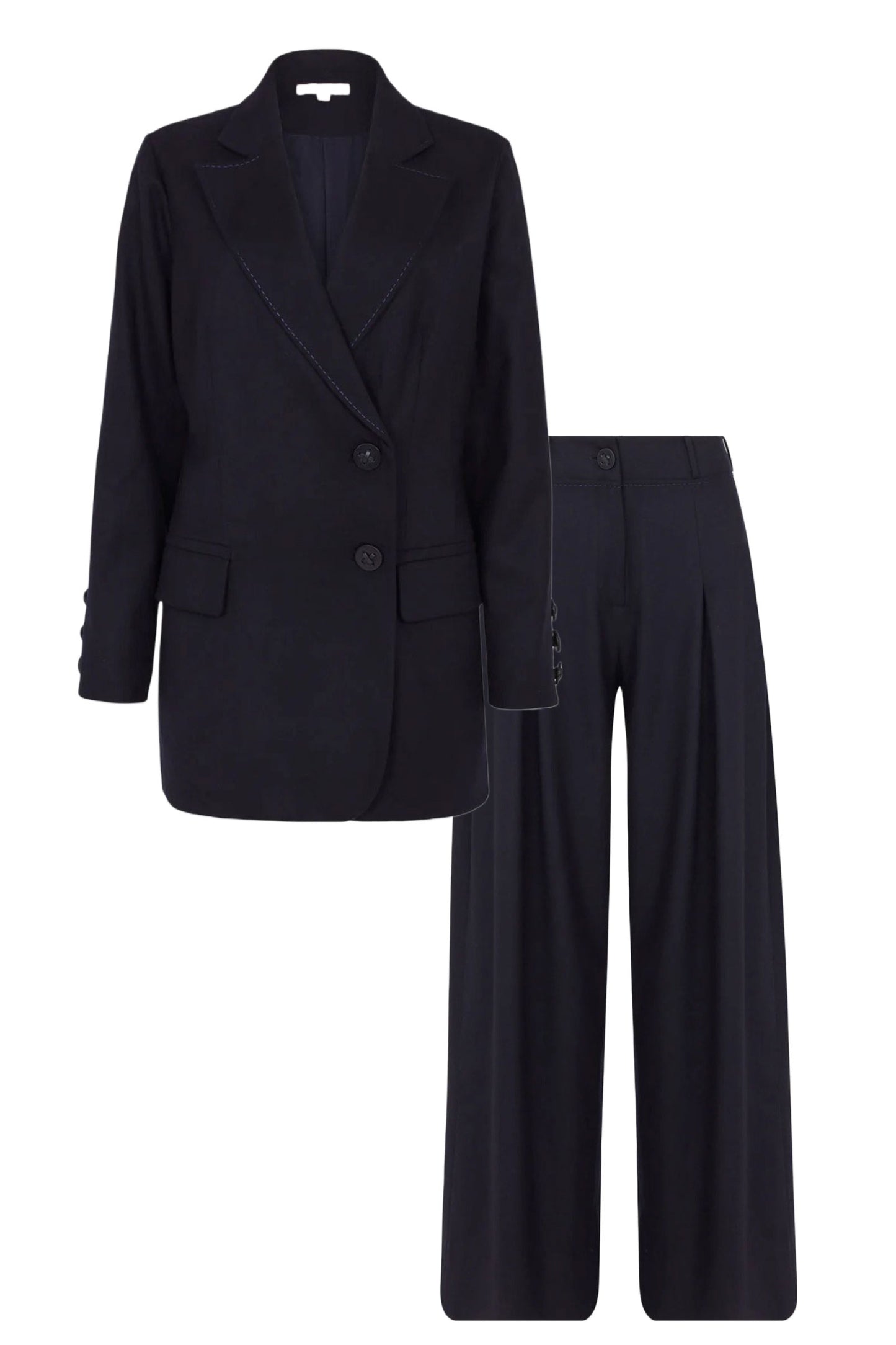 Rainier Boyfriend Blazer Jacket And Century Trousers In Navy