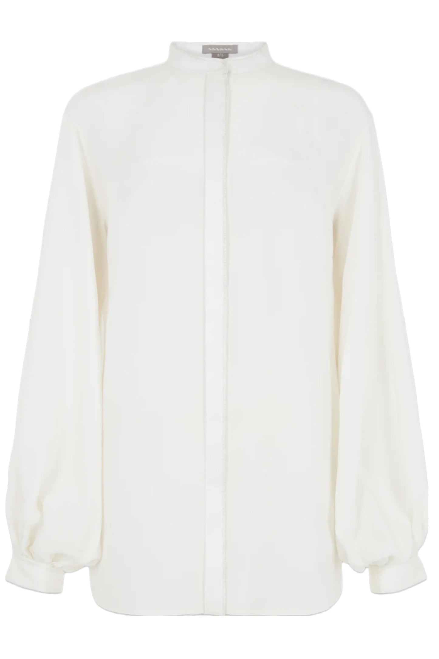 White Silk Long Sleeve Blouse