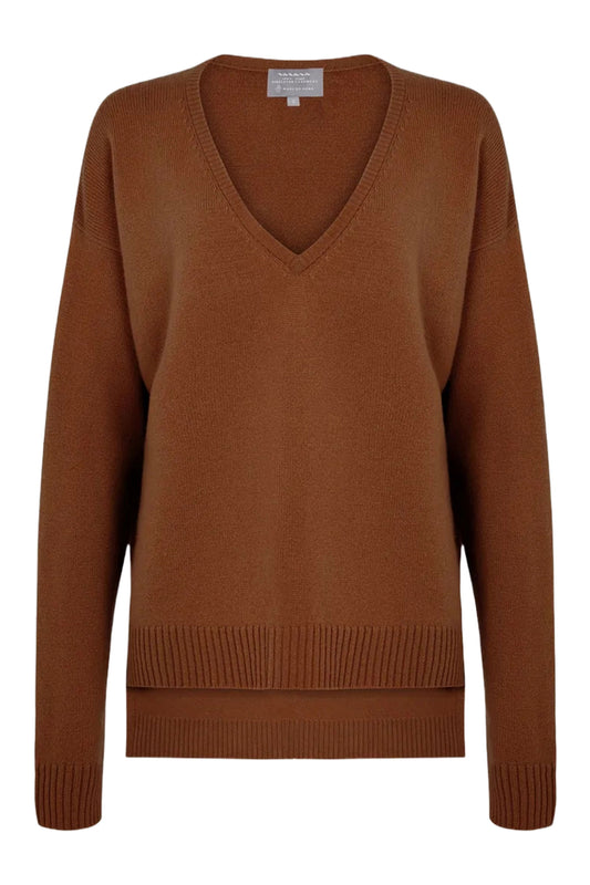 Syrup Brown Double Layer Cashmere Sweater