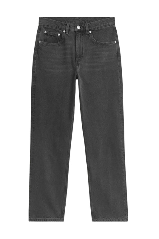 Washed Black Regular Cropped Non-Stretch Jeans