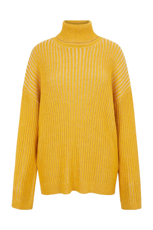 Gina Roll Neck Ribbed Oversized Jumper