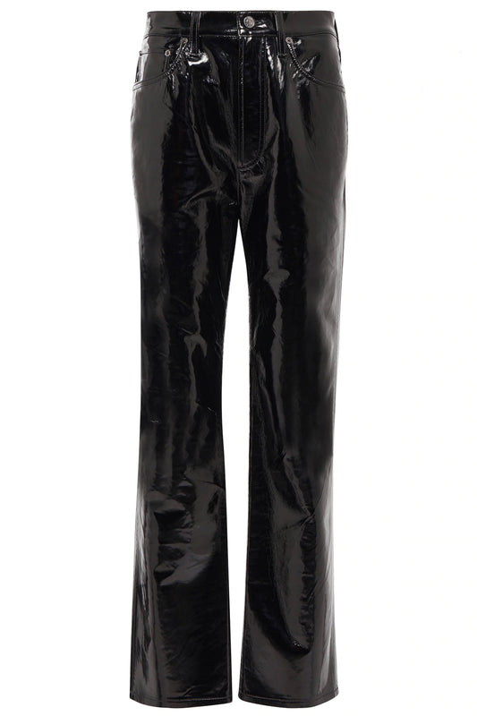 Vinyl 90s Pinch Waist Leather-Blend Pants