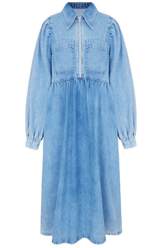 Gabriella Denim Midi Dress Extra Light Wash