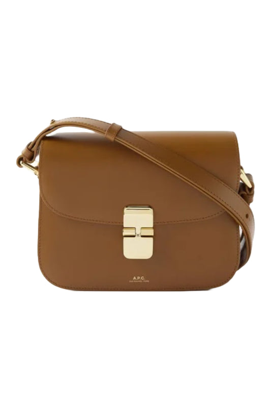 Tan Grace Small Leather Cross-Body Bag