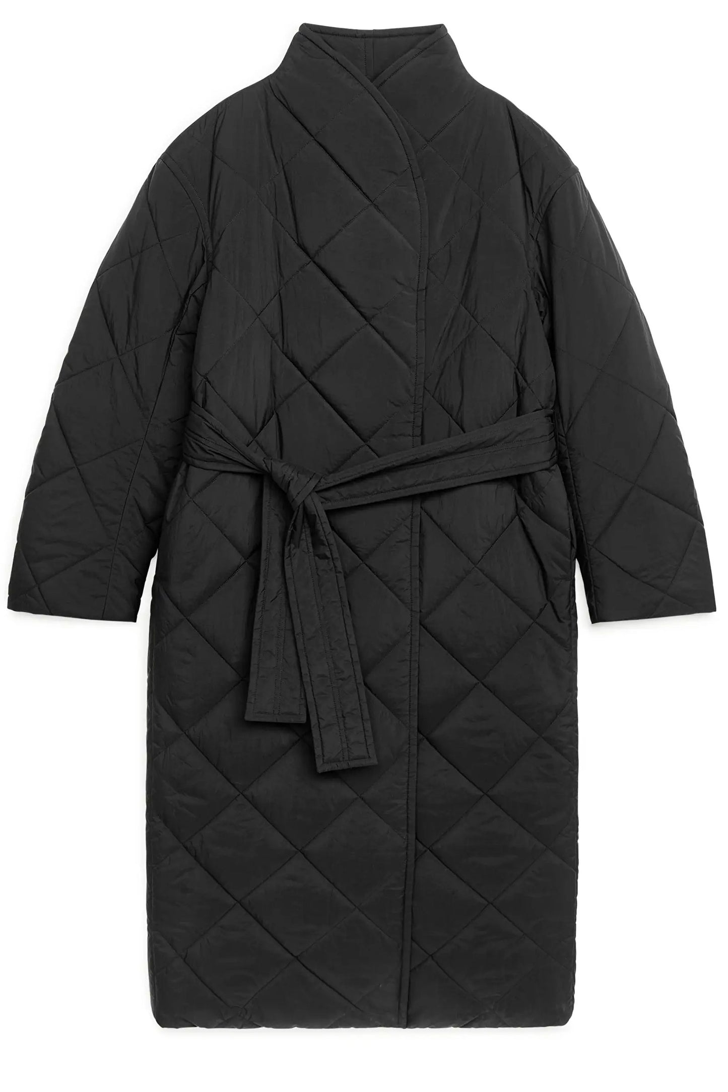 Quilted Shawl Collar Coat