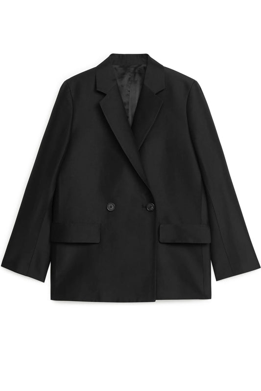 Double Breasted Satin Blazer