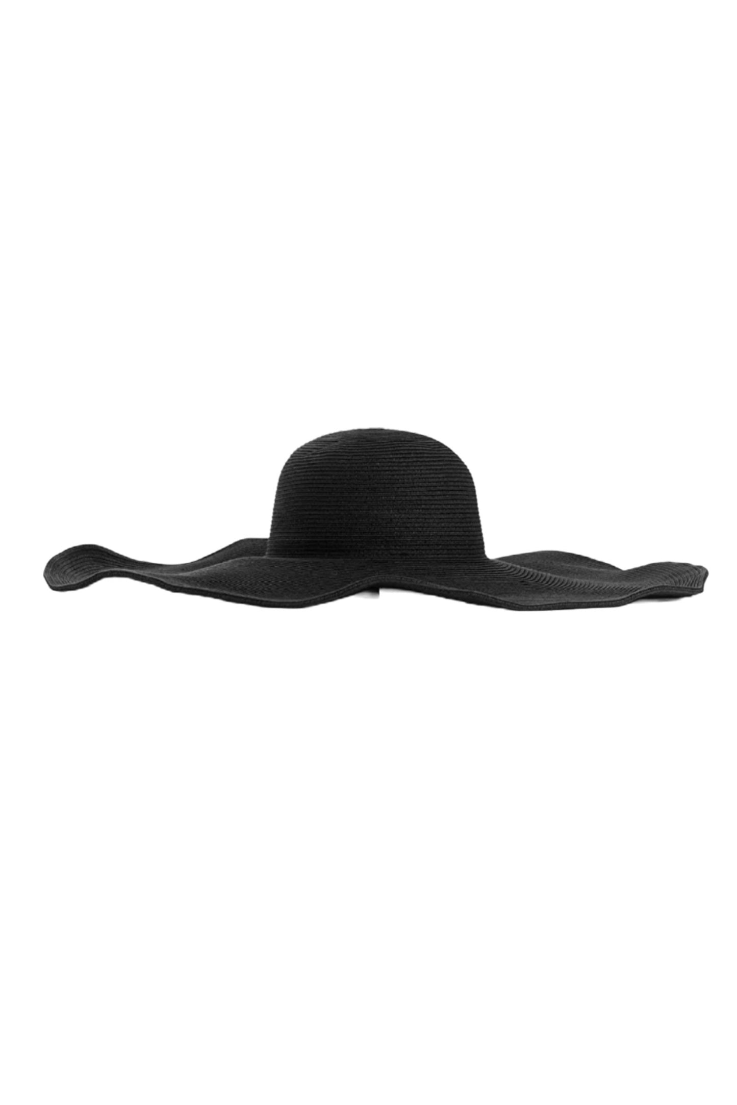 Black Wide Brim Straw Hat