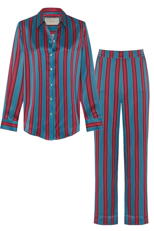 London Cherry Dusk and Stripe Pyjama Set