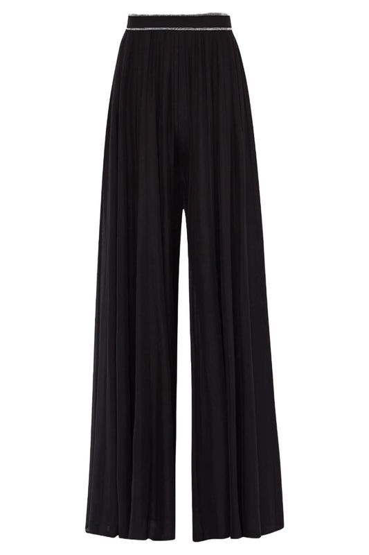 Black Chiffon Silk Trousers