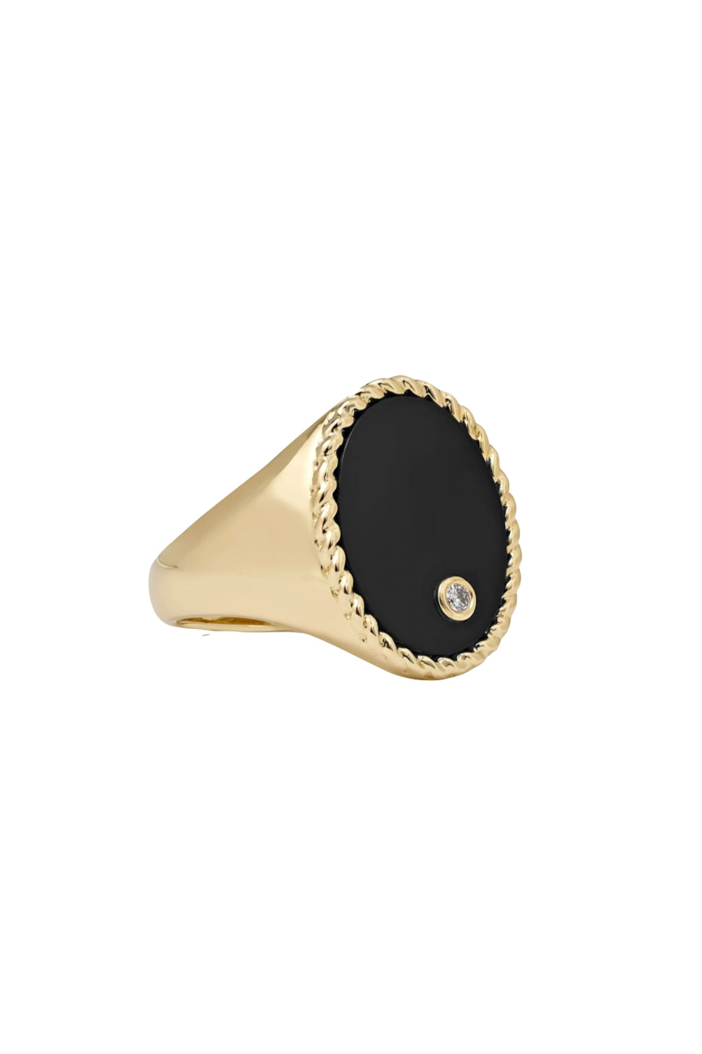 9-karat Gold, Onyx And Diamond Ring