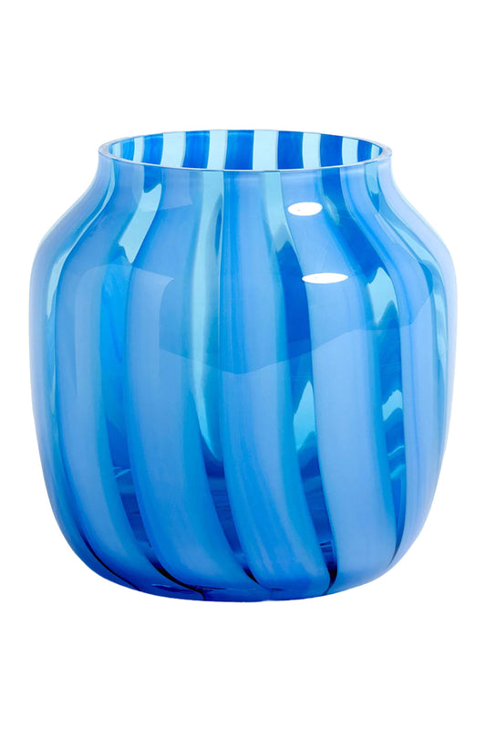 Blue Striped Wide Vase