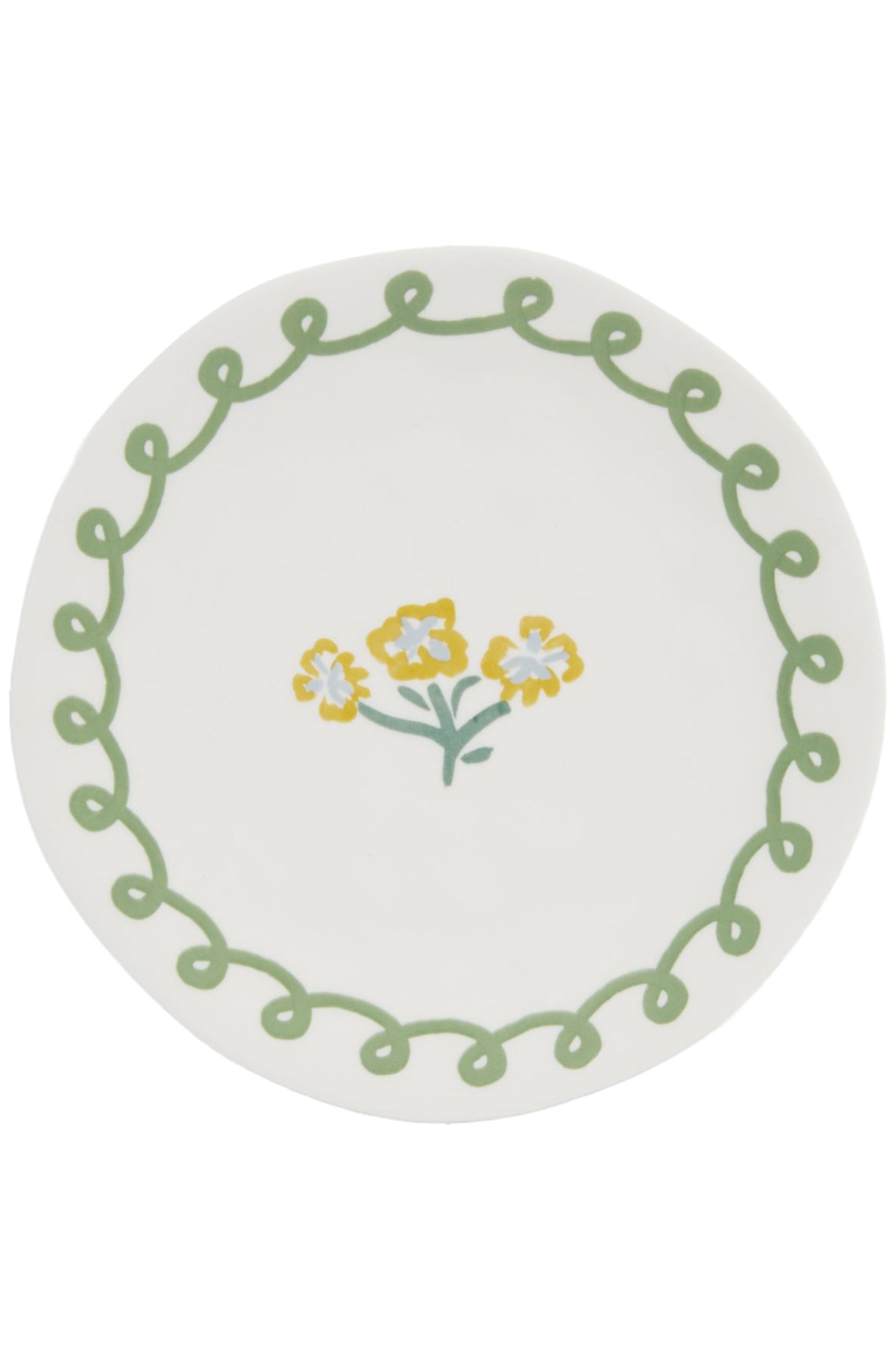 Flora Fine China Side Plate, 20cm, Yellow/Multi