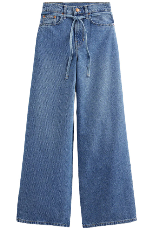 High Rise Slouch Wide Mid Indigo Jeans