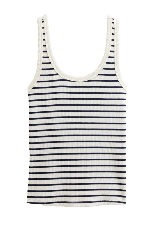 Cotton Ribbed Scoop Vest