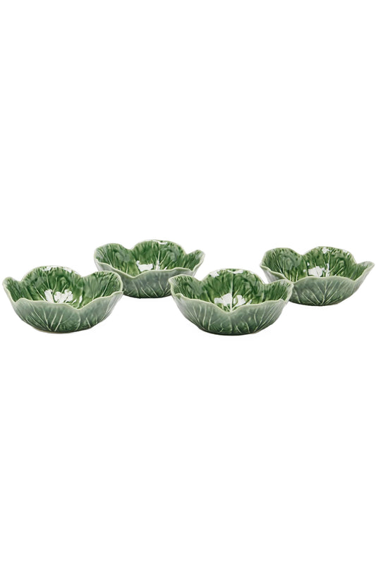 Set Of Four Cabbage Earthenware Bowls