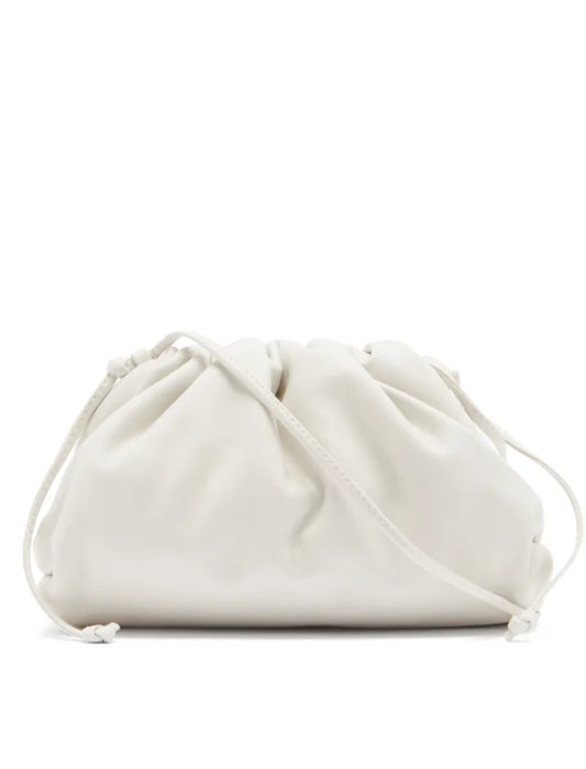 Pouch Mini Leather Clutch Bag White